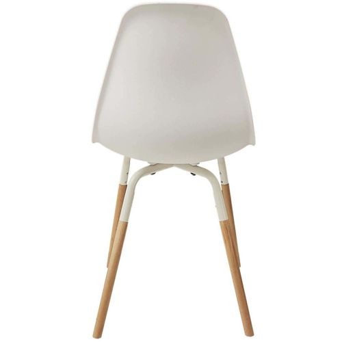 Chaise Scandinave Pieds Métal Et Bois De Hêtre Phenix (lot De 2) Blanc