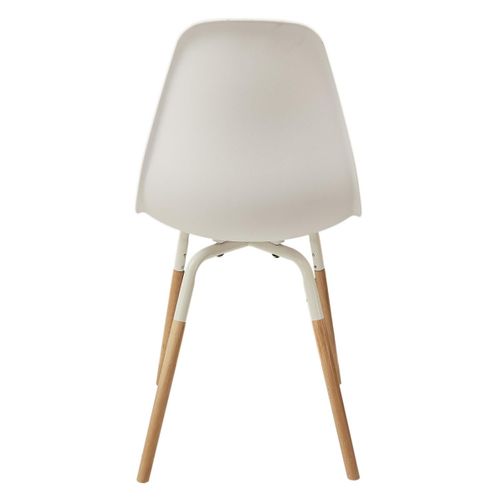 Chaise Scandinave Pieds Métal Et Bois De Hêtre Phenix (lot De 2) Blanc