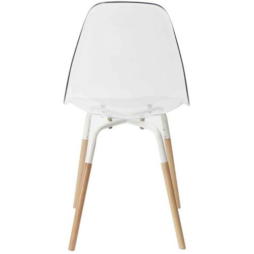 Chaise Scandinave Pieds Métal Et Bois De Hêtre Phenix (lot De 2) Transparente