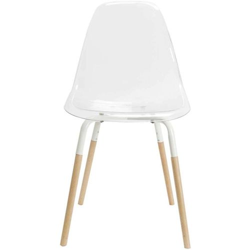 Chaise Scandinave Pieds Métal Et Bois De Hêtre Phenix (lot De 2) Transparente