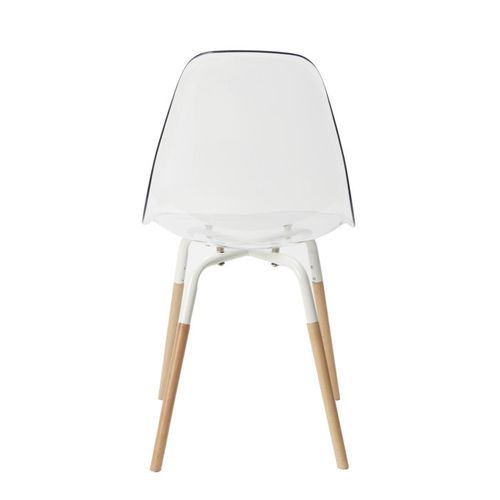 Chaise Scandinave Pieds Métal Et Bois De Hêtre Phenix (lot De 2) Transparente