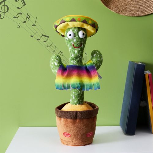 Peluche Déco "cactus Musical Dansant" 31cm Vert