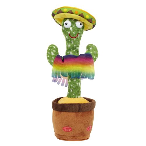 Peluche Déco "cactus Musical Dansant" 31cm Vert