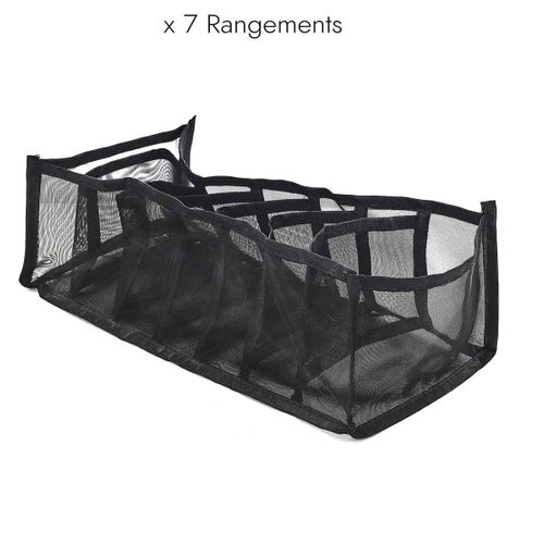 Rangement Vêtements "7 Compartiments" 36cm Noir