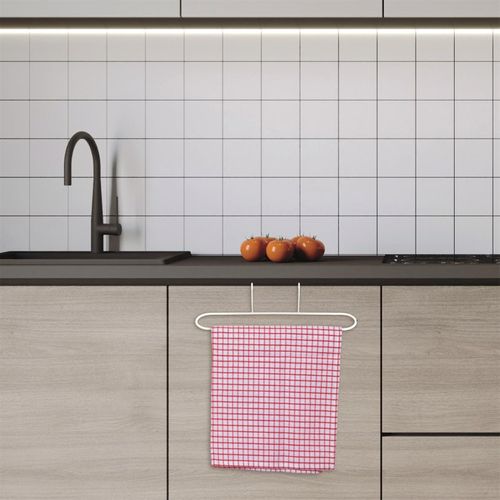 Porte-serviette En Métal "pour Porte" 27cm Blanc