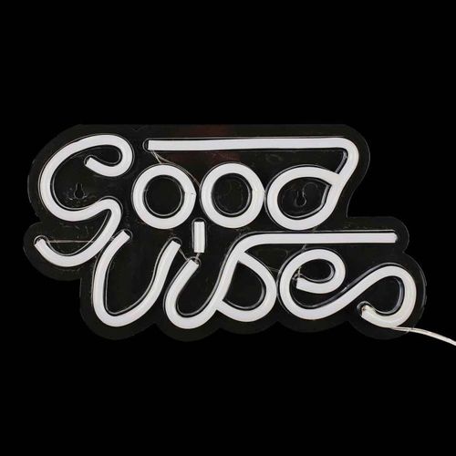 Lampe LED Effet Néon "good Vibes" 33cm Rose