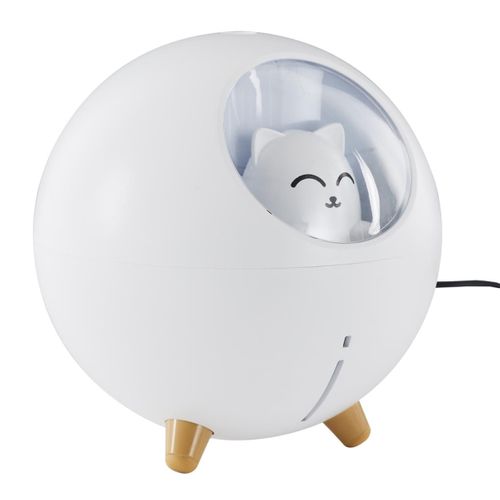 Diffuseur De Parfum LED "chat" 11cm Blanc