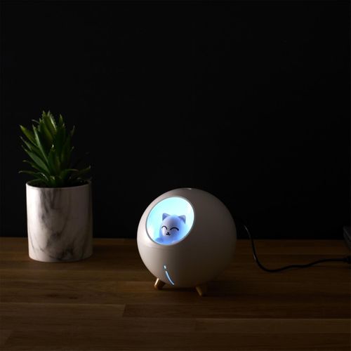Diffuseur De Parfum LED "chat" 11cm Blanc