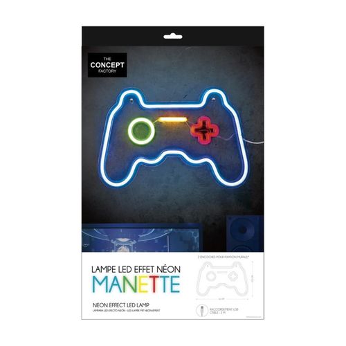 Lampe LED Effet Néon "manette" 41cm Multicolore