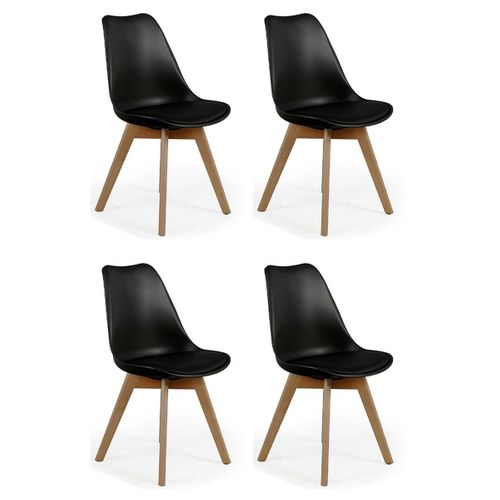 Lot De 4 Chaises Scandinave "coquil" 81cm Noir