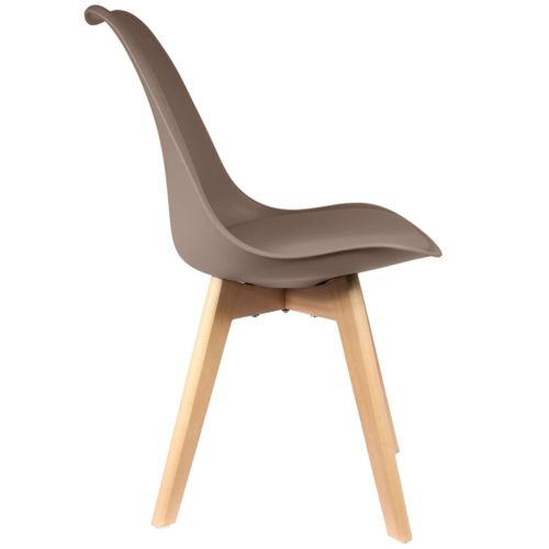 Lot De 4 Chaises Scandinave "coquil" 81cm Taupe