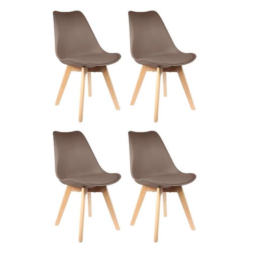 Lot De 4 Chaises Scandinave "coquil" 81cm Taupe