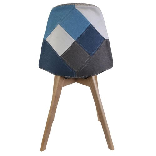 Lot De 4 Chaises Patchwork "colmar" 85cm Bleu