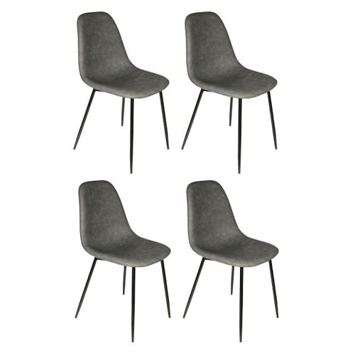 Lot De 4 Chaises Design "amber" 86cm Gris