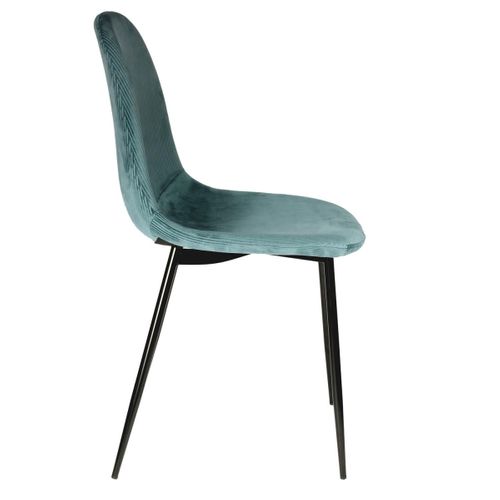 Lot De 4 Chaises Velours "giulia" 85cm Bleu Canard