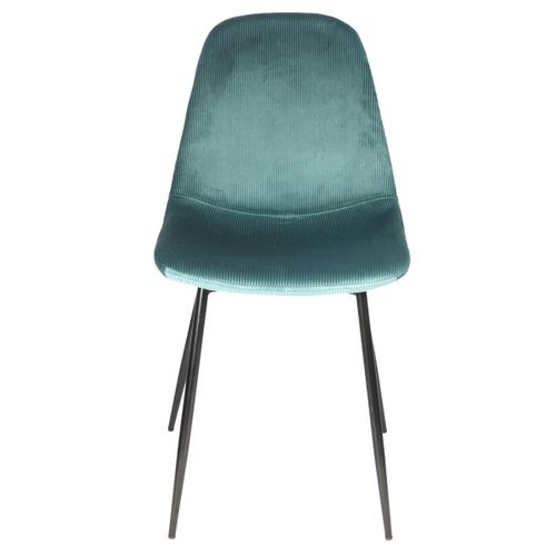 Lot De 4 Chaises Velours "giulia" 85cm Bleu Canard