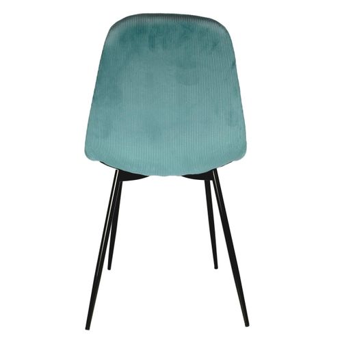 Lot De 4 Chaises Velours "giulia" 85cm Bleu Canard