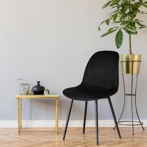 Chaise Velours Côtelé Giulia Noir - Noir