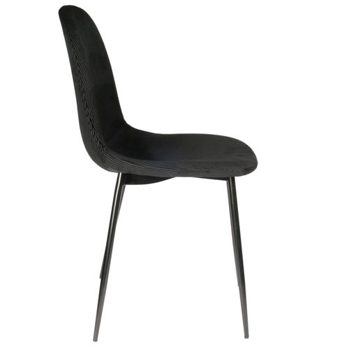 Chaise Velours Côtelé Giulia Noir - Noir