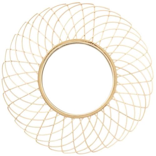 Miroir Rond En Rotin Rosace 90 Cm