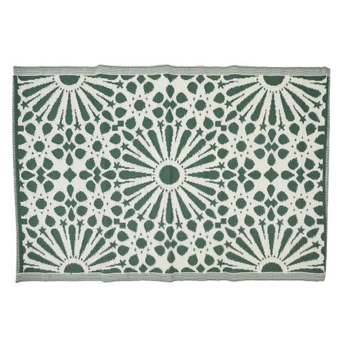 Tapis Déco Imprimé "patio" 120x180cm Vert
