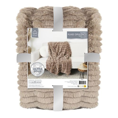 Plaid Imitation Fourrure "opulence" 120x150cm Taupe