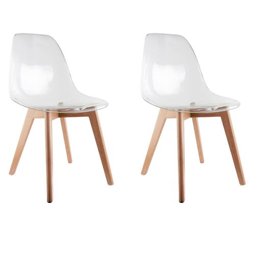 Lot De 2 Chaises Scandinave "vika" 83cm Transparent