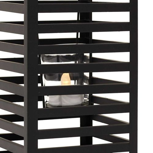 Lanterne En Métal Noir Black Forest 12 X 12 X 24.5 Cm