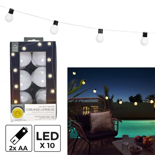 Guirlande Lumineuse LED "boules" 180cm Blanc