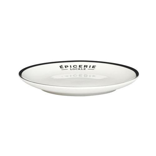 Lot De 6 Assiettes Plates "épicerie" 20cm Blanc