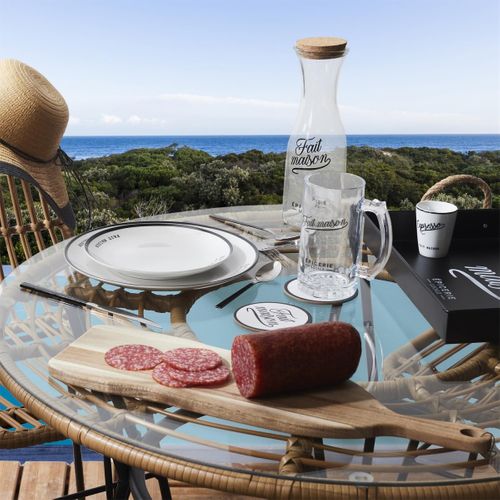 Lot De 6 Assiettes Plates "épicerie" 20cm Blanc