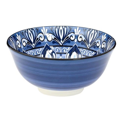 Lot De 6 Bols En Porcelaine "jaipur" 57cl Bleu
