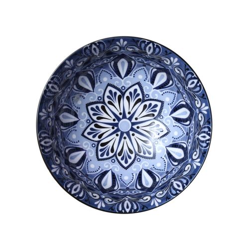 Lot De 6 Bols En Porcelaine "jaipur" 57cl Bleu