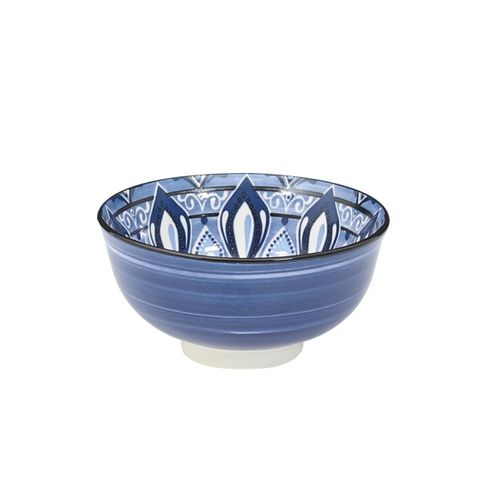 Lot De 6 Bols En Porcelaine "jaipur" 22cl Bleu