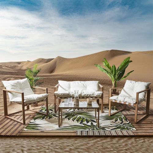 Salon De Jardin 4 Places "cagliari" 118cm Blanc