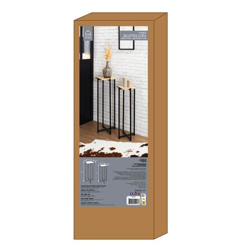 Ensemble De 2 Sellettes En Métal Et Bois Loka Noir