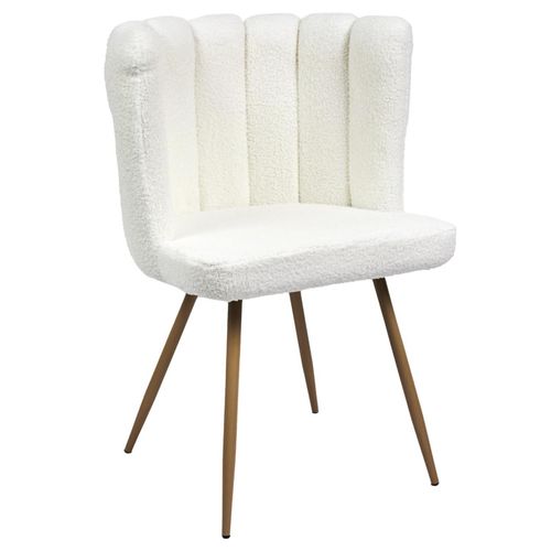 Chaise Ariel Bouclette Blanc