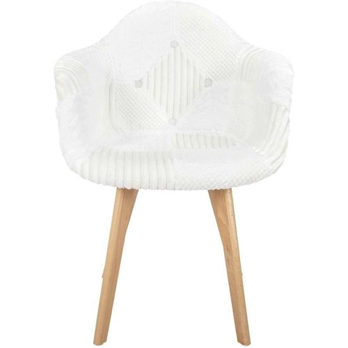 Fauteuil Scandinave Patchwork Blanc