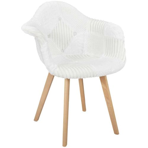 Fauteuil Scandinave Patchwork Blanc