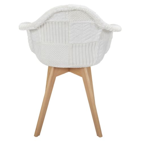 Fauteuil Scandinave Patchwork Blanc