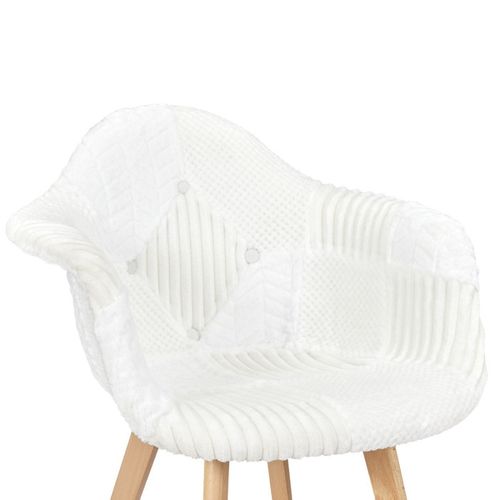 Fauteuil Scandinave Patchwork Blanc