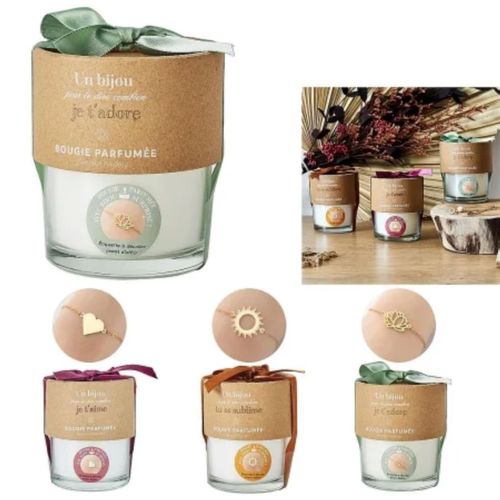 Bougies bijoux H. 7,8 cm  Pivoine / Magnolia / Figue