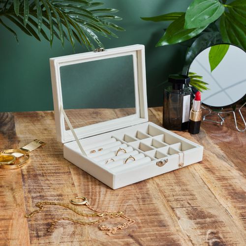 Boîte à Bijoux "feutrine" 20cm Blanc