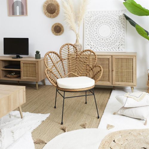Lot De 2 Fauteuils Design "honolulu" 91cm Naturel