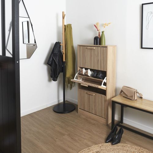 Meuble à Chaussures 3 Portes En Bois Klaus