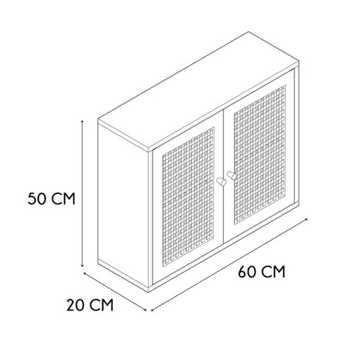 Meuble Haut 2 Portes Cannage Bali