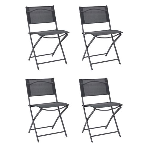 Lot De 4 Chaises De Jardin "elba" 80cm Gris