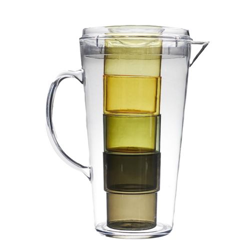 Pichet et 4 Verres "bain De Soleil" 25cm Transparent