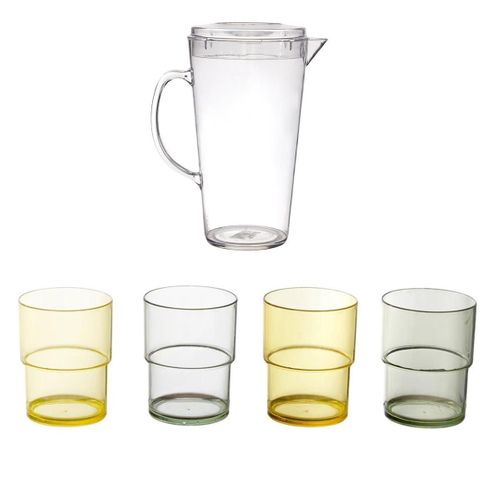 Pichet et 4 Verres "bain De Soleil" 25cm Transparent