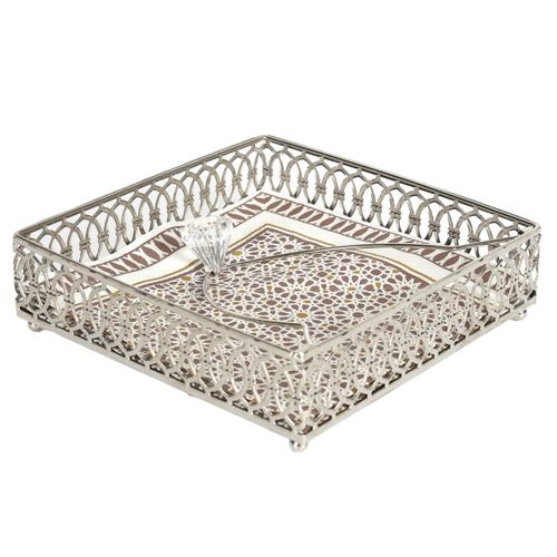 Plateau Porte-serviettes "avram" 16cm Argent